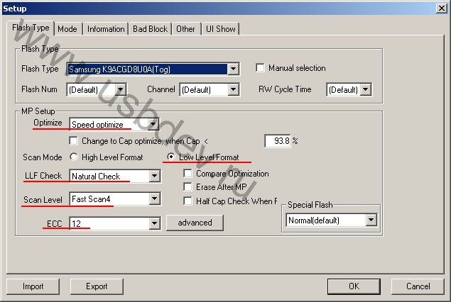 Оптимизируем скорость Alcor AU6998SN Samsung TLC 21nm в AlcorMP(140806.MD)_6989SNL
